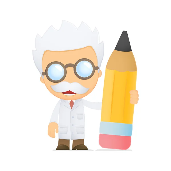 Funny cartoon scientist — Stock Vector