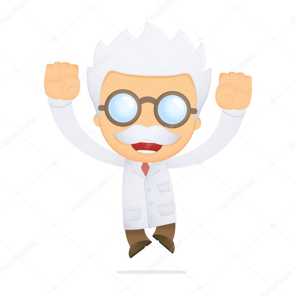 Funny cartoon scientist Stock Vector by ©artenot 10668384