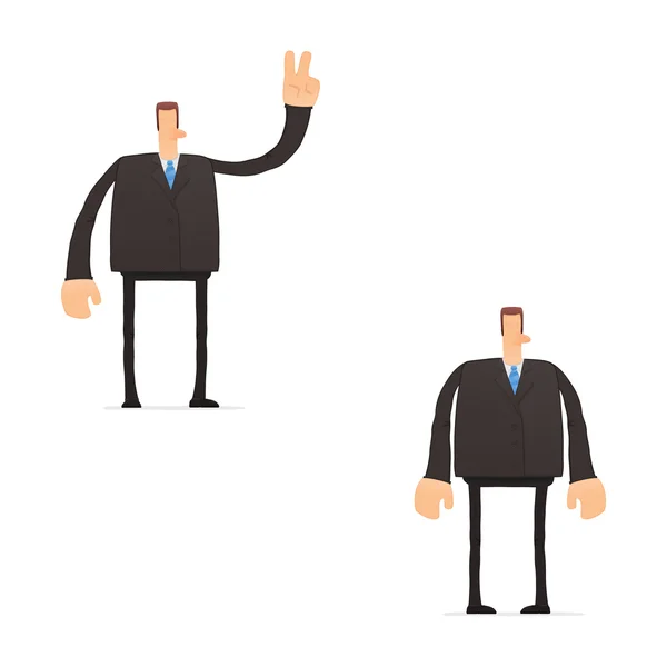 Set di simpatico uomo d'affari cartone animato — Vettoriale Stock