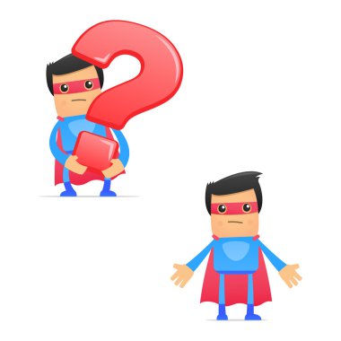 Set of funny cartoon superhero clipart