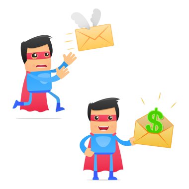 Set of funny cartoon superhero clipart