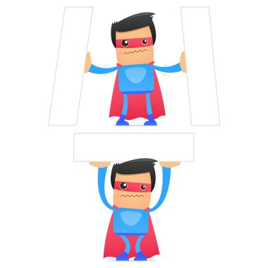 Set of funny cartoon superhero clipart