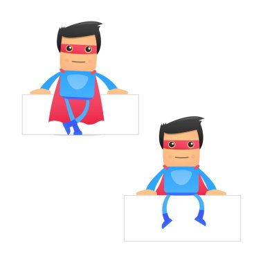 Set of funny cartoon superhero clipart