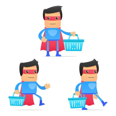 Set of funny cartoon superhero clipart