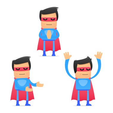 Set of funny cartoon superhero clipart