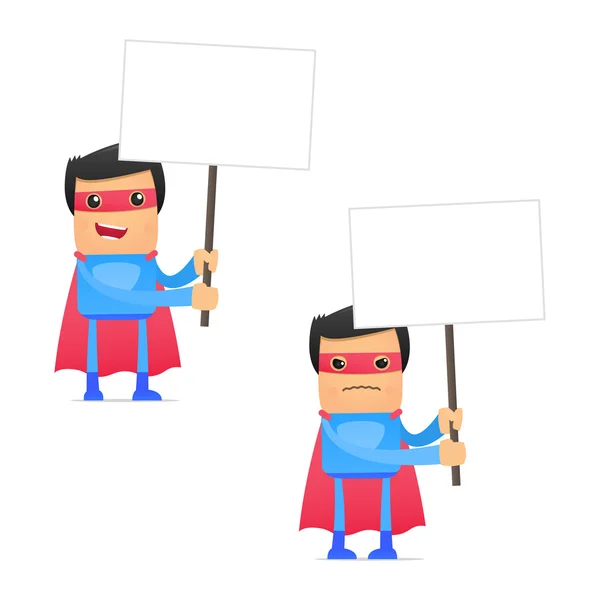 Uppsättning av rolig tecknad superhjälte — Stock vektor