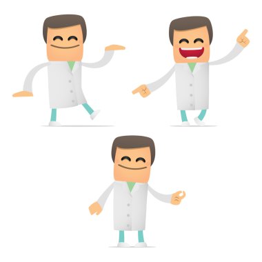 Set of funny cartoon doctor clipart