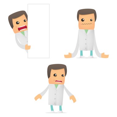 Set of funny cartoon doctor clipart