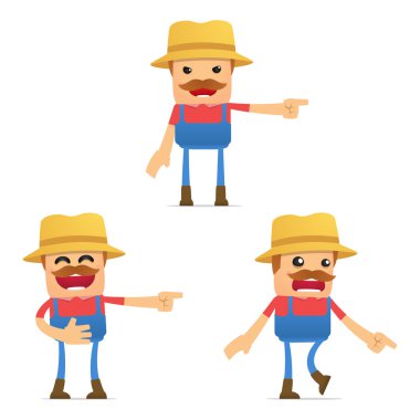 Set of funny cartoon farmer clipart