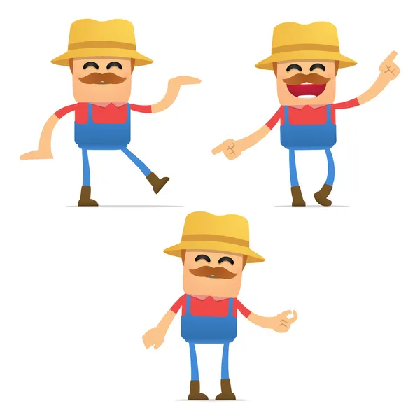 stock vector Set of funny cartoon farmer