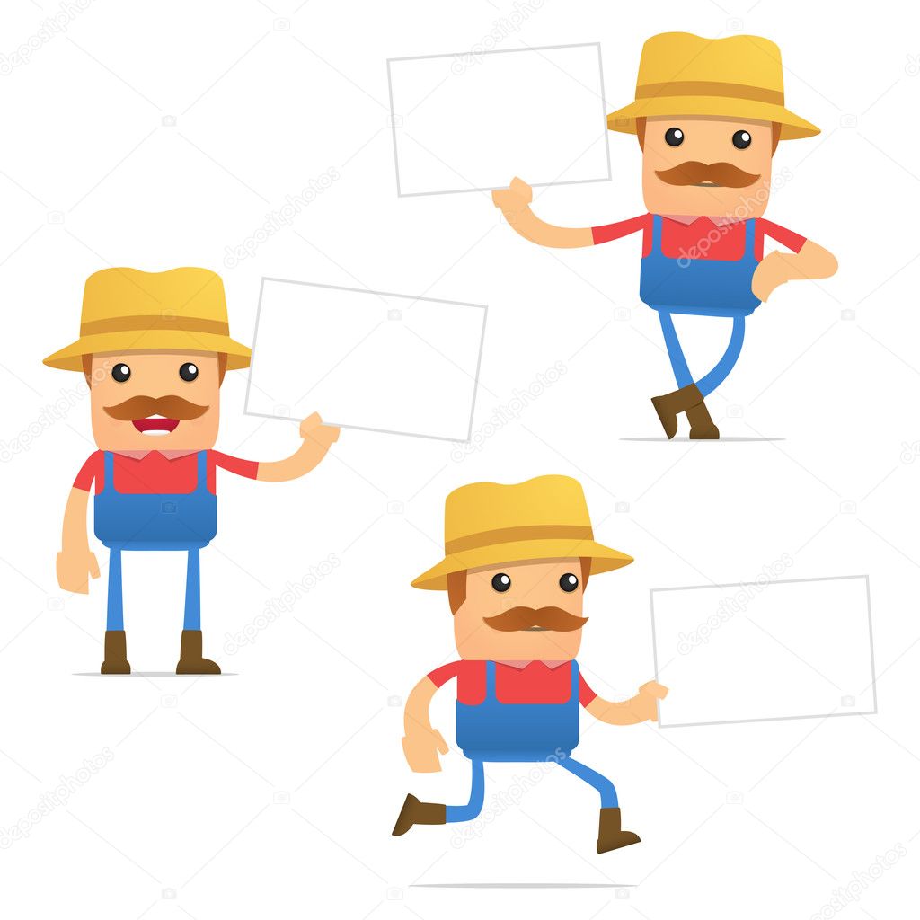 Set Of Funny Cartoon Farmer Stock Vector By ©artenot 8368928