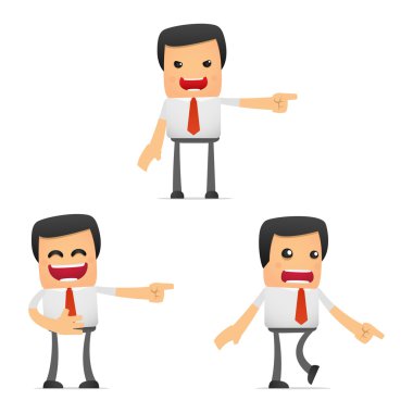 Set of funny cartoon manager clipart