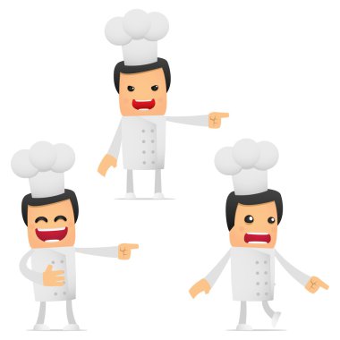 Set of funny cartoon chef clipart