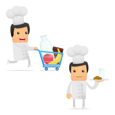 Set of funny cartoon chef clipart