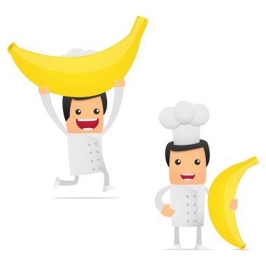 Set of funny cartoon chef clipart