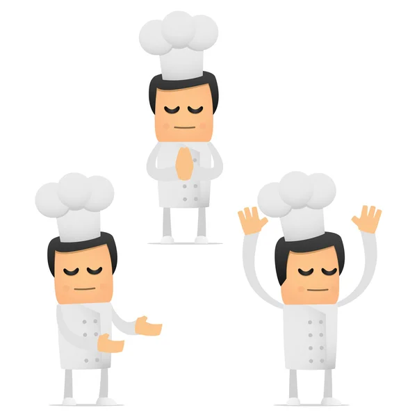 Set di divertenti cuoco cartone animato — Vettoriale Stock