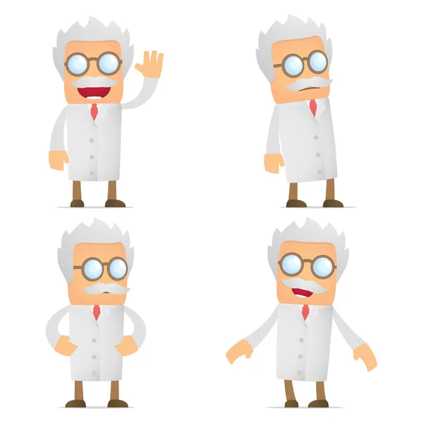 3 Cute Cartoon Scientists T Pose Stock Vector (Royalty Free