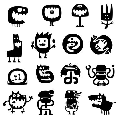 Funny monsters clipart