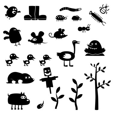 Funny monsters clipart