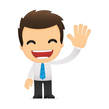 Funny cartoon office worker clipart