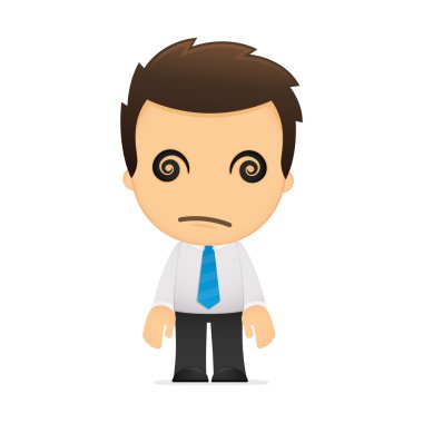 Funny cartoon office worker clipart