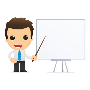 Funny cartoon office worker clipart