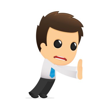 Funny cartoon office worker clipart