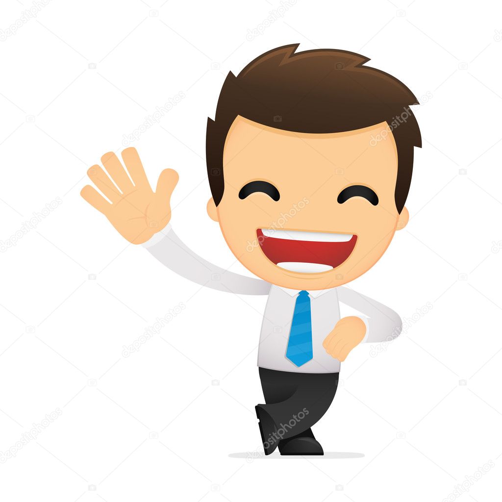 Funny cartoon office worker Stock Vector Image by ©artenot #9409513