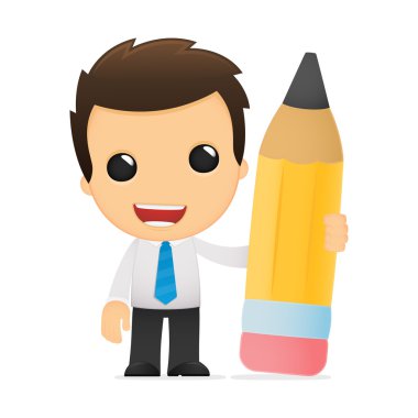 Funny cartoon office worker clipart