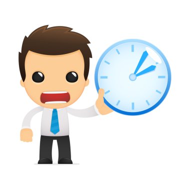 Funny cartoon office worker clipart