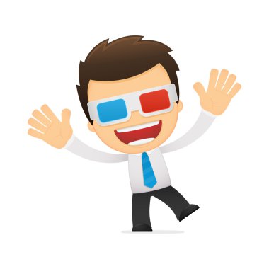 Funny cartoon office worker clipart