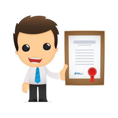 Funny cartoon office worker clipart