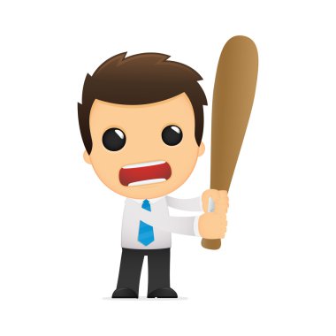 Funny cartoon office worker clipart