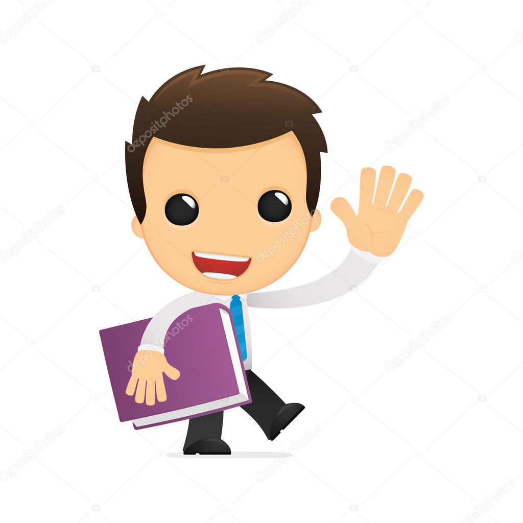 Funny cartoon office worker Stock Vector Image by ©artenot #9732134