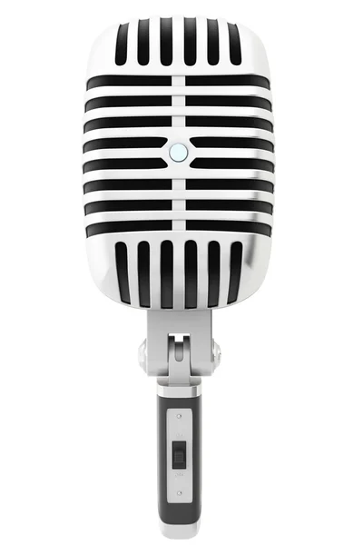 3D retro mikrofon, samostatný — Stock fotografie
