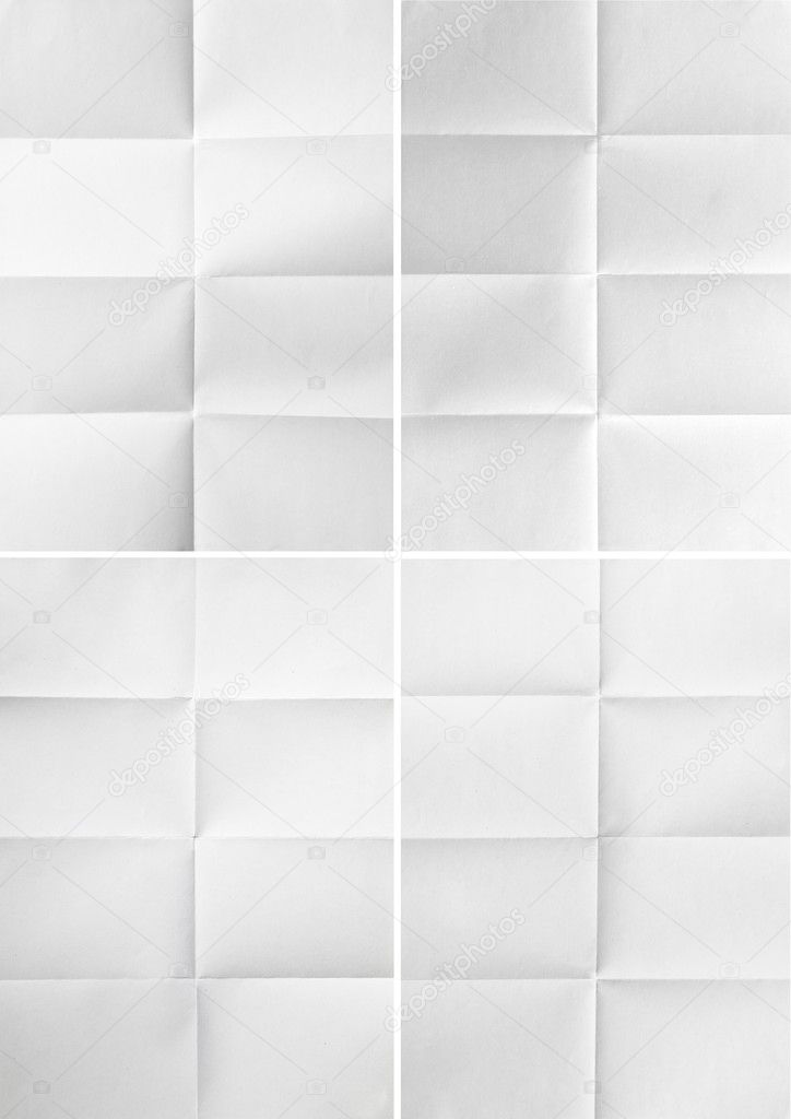 Four white sheet of paper folded