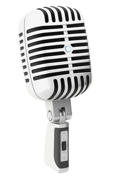 3D retro mikrofon isolerade — Stockfoto