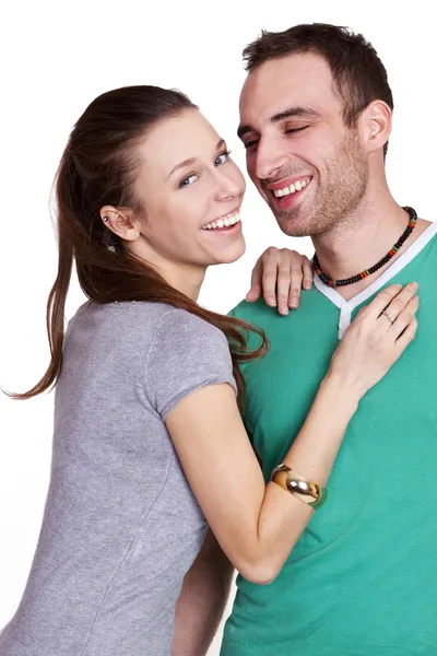 Closeup of happy couple at home — Stock Photo, Image