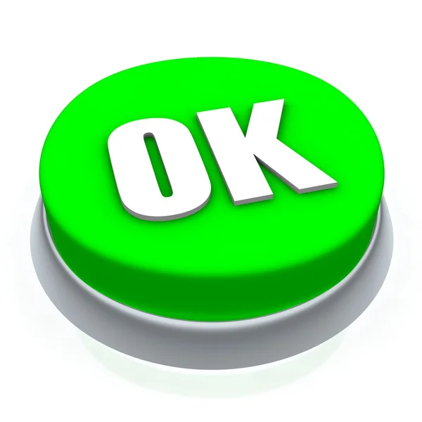 OK botão redondo 3d — Fotografia de Stock