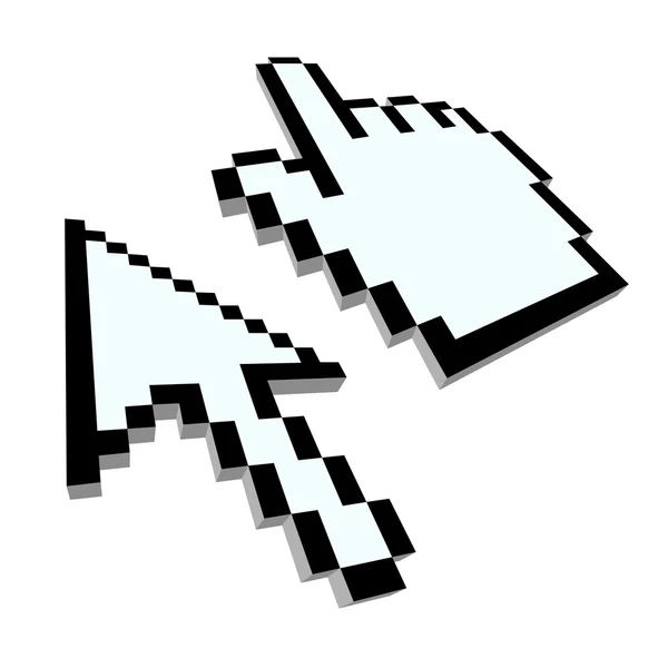 Computer hand and arrow cursors — Stock Photo, Image
