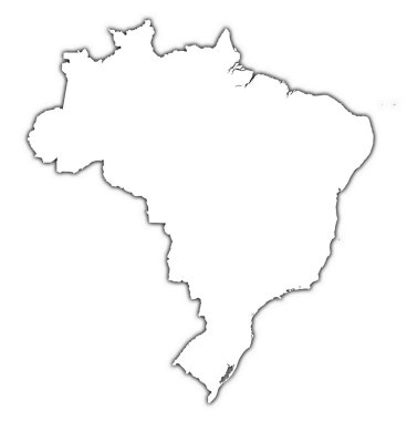Brazil outline map with shadow clipart