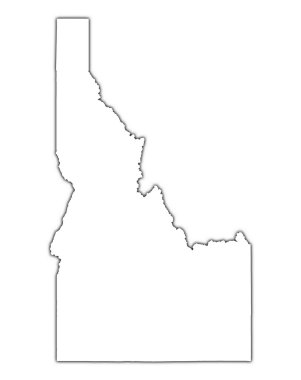 Idaho (USA) outline map with shadow clipart