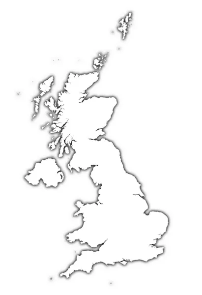Reino Unido esquema mapa con sombra —  Fotos de Stock