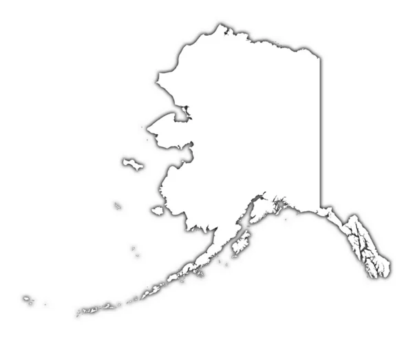 Αλάσκα (ΗΠΑ) περίγραμμα με σκιά — Φωτογραφία Αρχείου