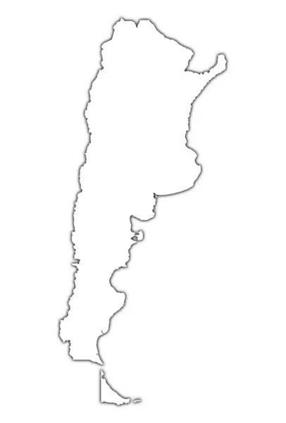 그림자와 함께 아르헨티나 개요 지도 — 스톡 사진