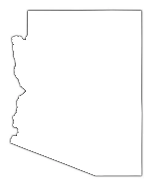 亚利桑那州 (美国) 大纲地图与阴影 — 图库照片