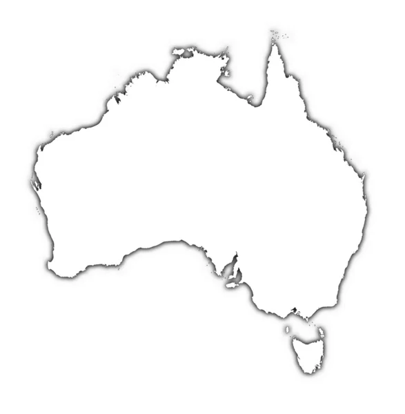 Australia mappa di contorno con ombra — Foto Stock