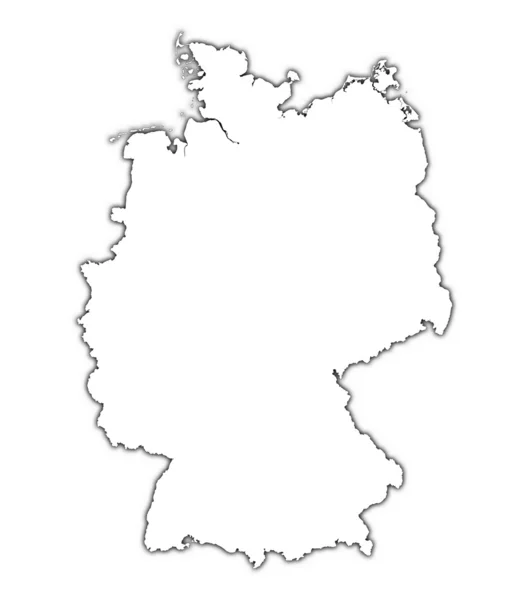 Germany outline map with shadow — Stock Photo, Image