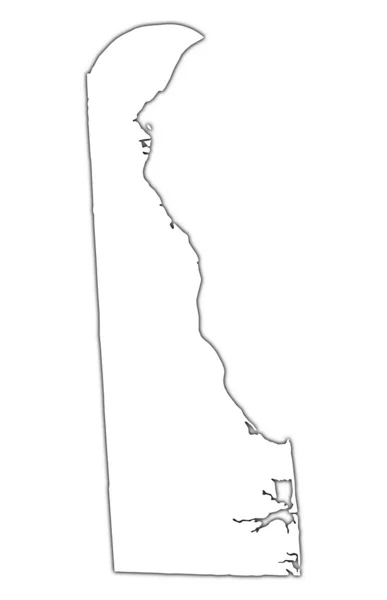 stock image Delaware (USA) outline map with shadow