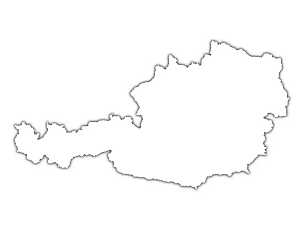 그림자와 함께 오스트리아 개요 지도 — 스톡 사진